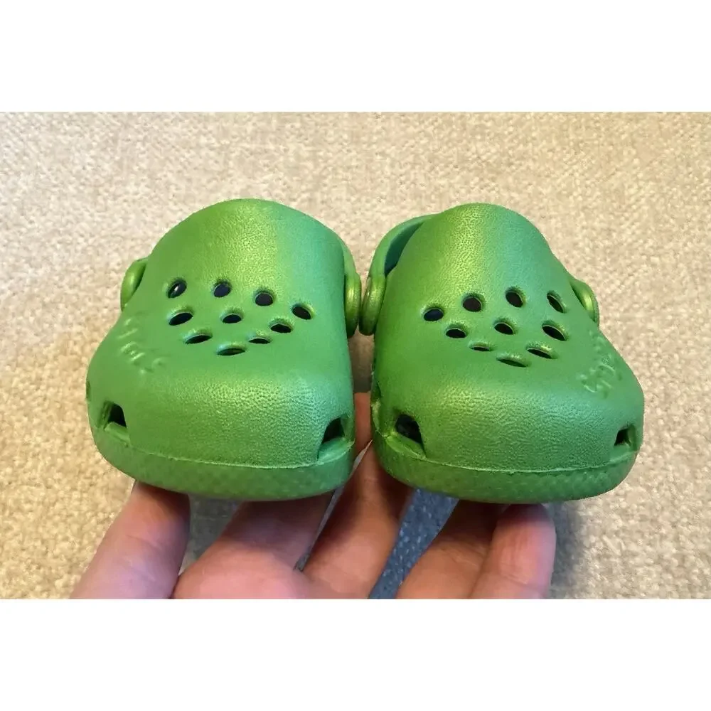 Crocs Electro Classic Clog Unisex Toddler Size C4 Green Navy Slip On Shoe